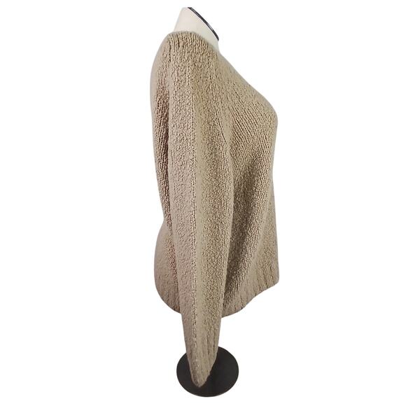Vince Women's SZ L Saddle Sleeve Pullover Italian Wool Color: Soil $425 - Picture 9 of 10